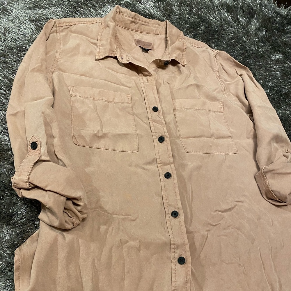 Blush color button down shirt